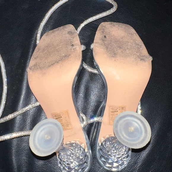 Silver rhinestone wrap heels size 8 only worn twice - Picture 6 of 9